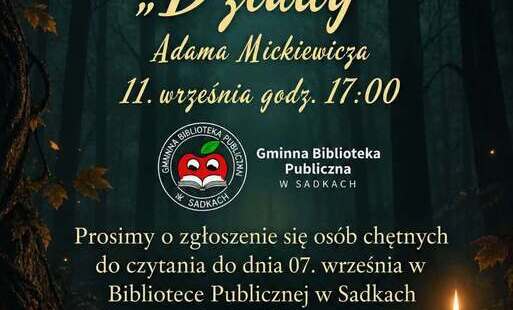 Zdjęcie do Narodowe Czytanie 2026 w Sadkach! 