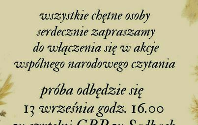 Zdjęcie do Wsp&oacute;lne czytanie Nad Niemnem 